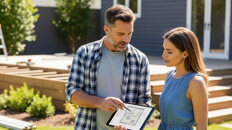 contractor with homeowner 