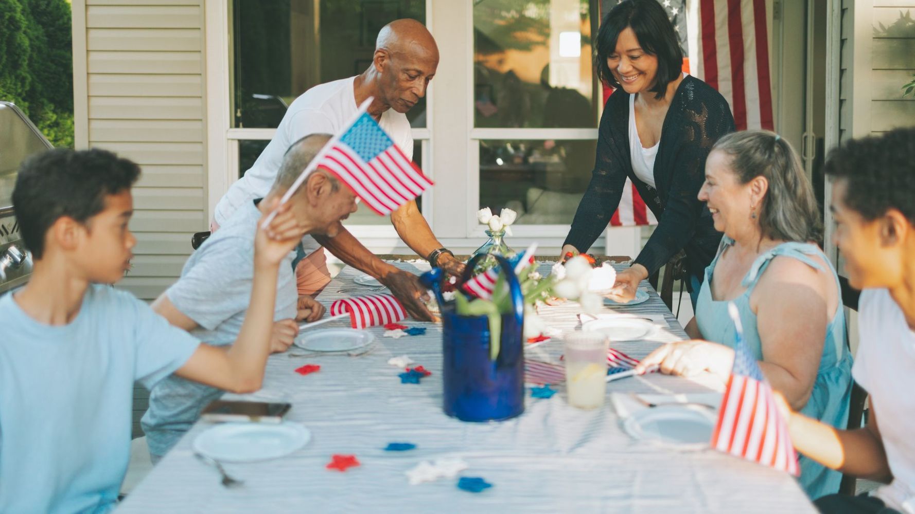 family at 4th of july bbq