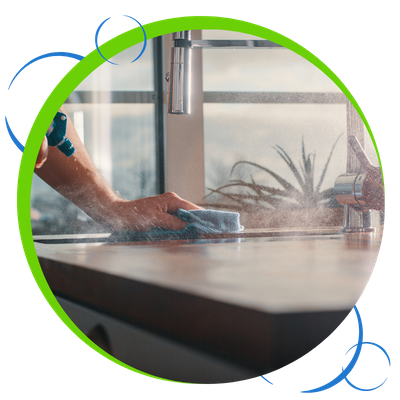 image of cleaning a counter