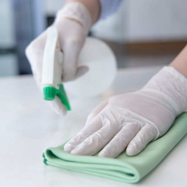 cleaning countertop