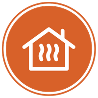 Icon indicating hot air circulated in home