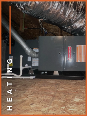 Furnace and duct work in the attic of a home