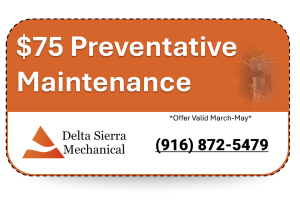 Coupon reading "$75 Preventative Maintenance"
