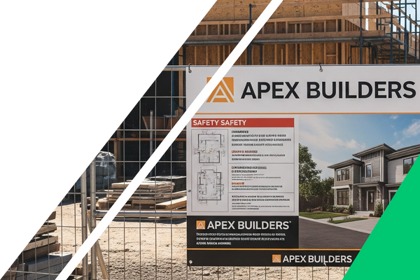 job site signage at new house build