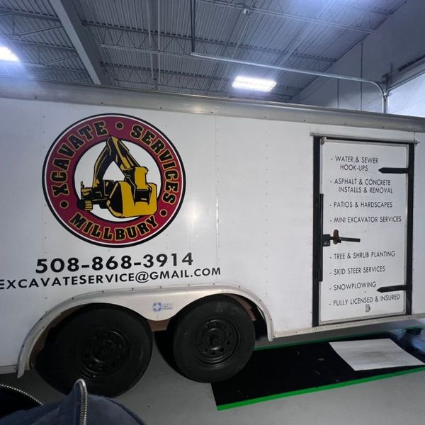 trailer with branded vehicle wrap