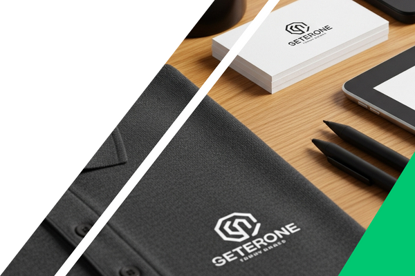 logo on shirt and business cards