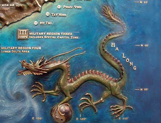 Bronze Map Memorial - See Vietnam Work By Loveland Artist - James