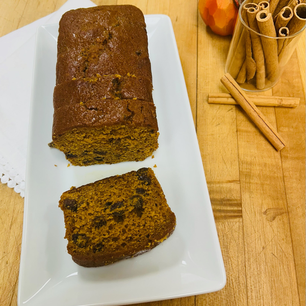 sliced pumpkin loaf