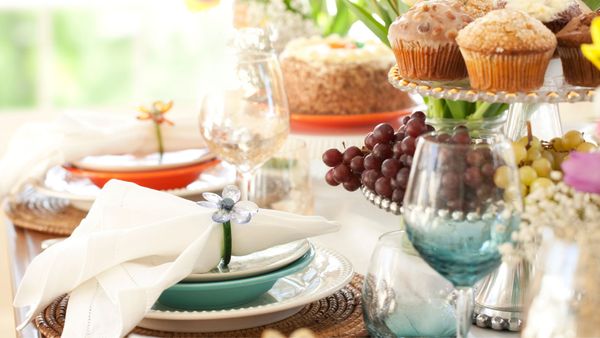 a table set for a party