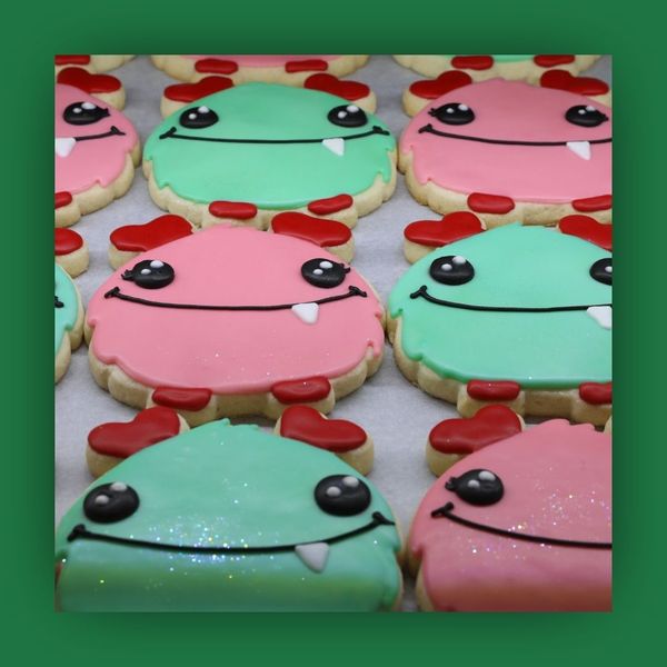 sugar cookies decorated as monsters