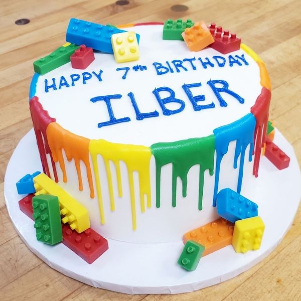 kid's lego birthday cake