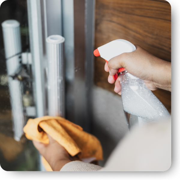 cleaning a door handle