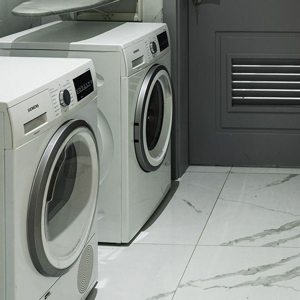 Custom tile in a laundry room