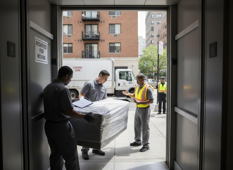 Moving Crew Loading Furniture into a Building