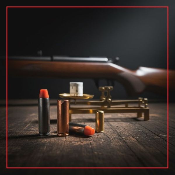 a high-performance muzzleloader sabot bullet next to a 209 primer