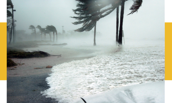 image of a hurricane on the beach
