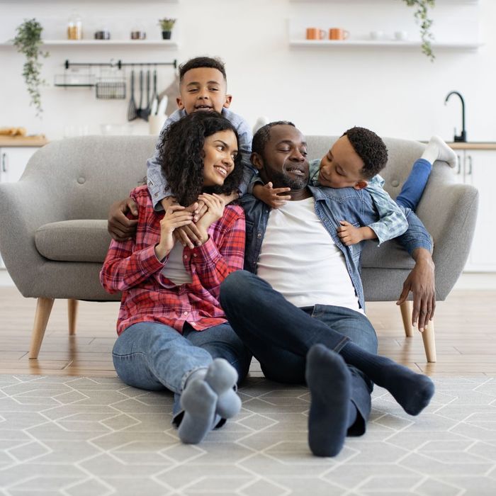 Family on a couch