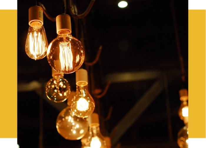 Porch lights at night.