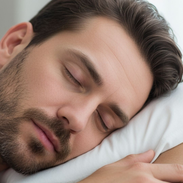 Man sleeping soundly, peaceful expression, natural lighting Man sleeping soundly, peaceful expression, natural lighting