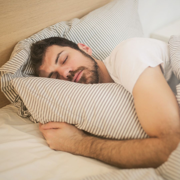 A man asleep. A man asleep.