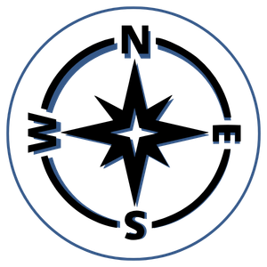 black and blue compass
