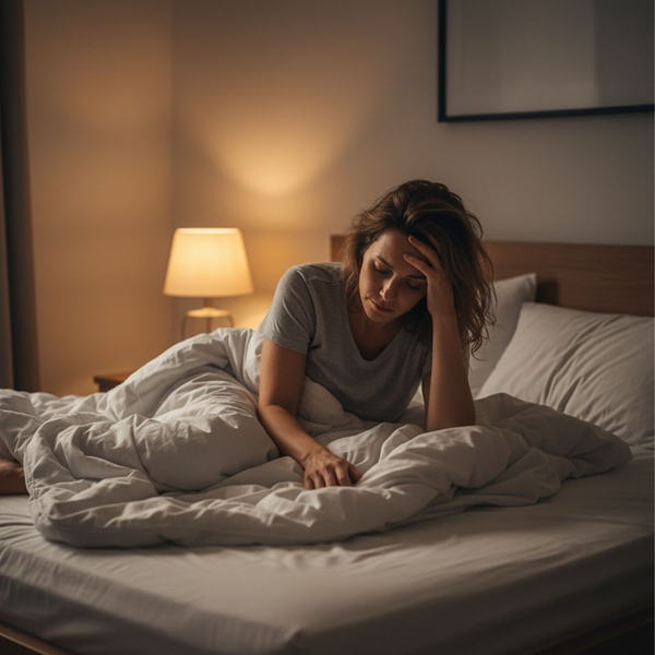Stressed person tossing and turning in bed Stressed person tossing and turning in bed