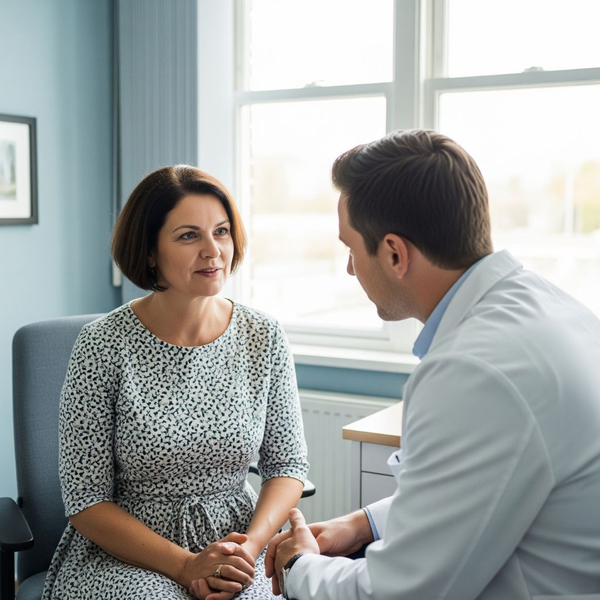 Person Speaking to doctor Person Speaking to doctor