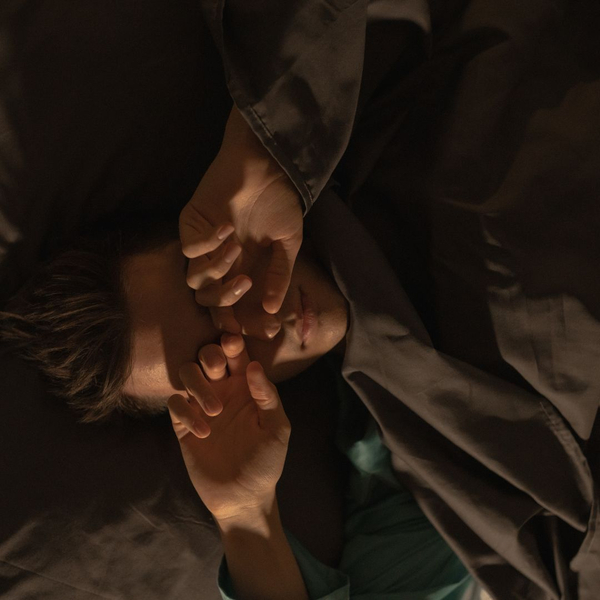 A man awake in th middle of the night. A man awake in th middle of the night.