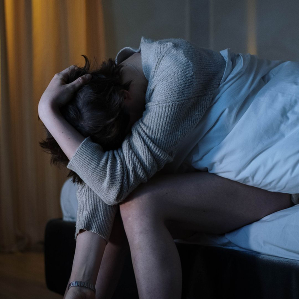 A woman unable to sleep. A woman unable to sleep.