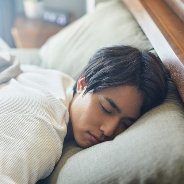 A man asleep. A man asleep.