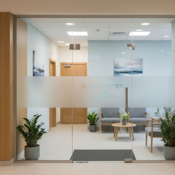 A sleep apena treatment center lobby. A sleep apena treatment center lobby.