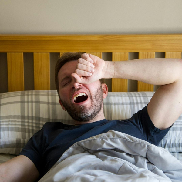 man waking up coughing and choking 