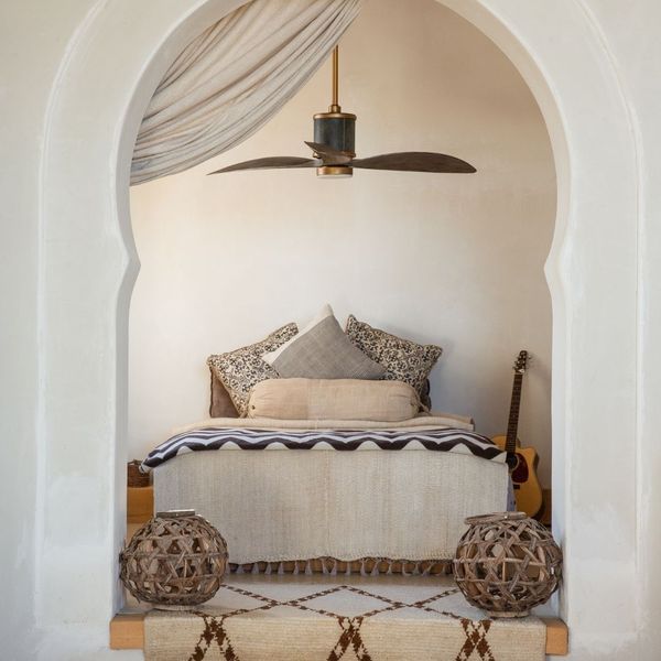 bronze and black cute ceiling fan in bedroom