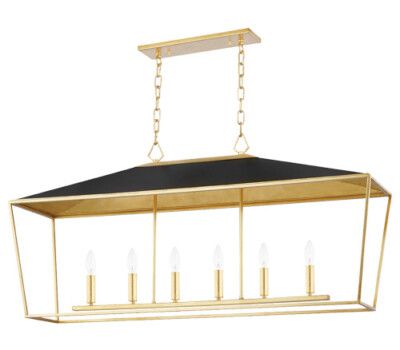 Paxton Collection 6 Light 48 inch Gold Leaf Island Pendant