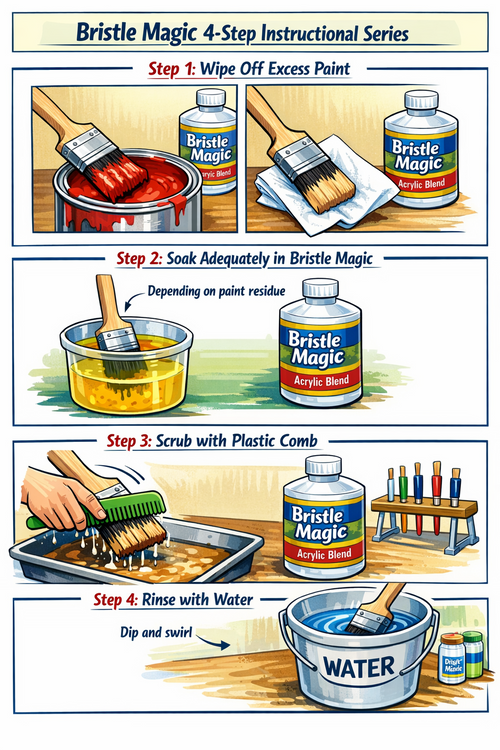 Bristle Magic 4-Step Brush Cleaning Guide | How to Clean Paint Brushes Properly