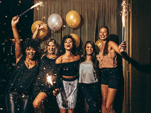 a group of woman out celebrating