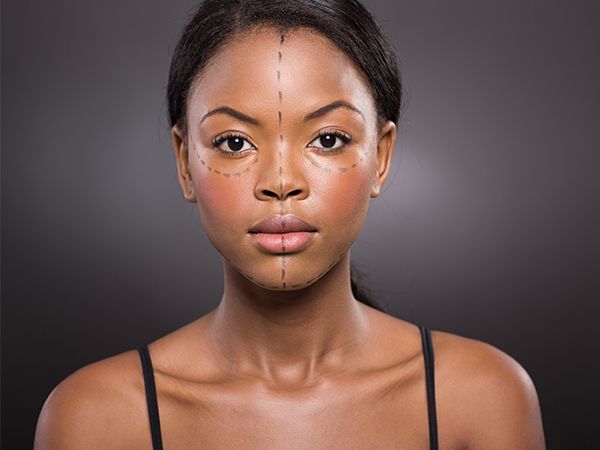 a woman with cosmetic lines on her face