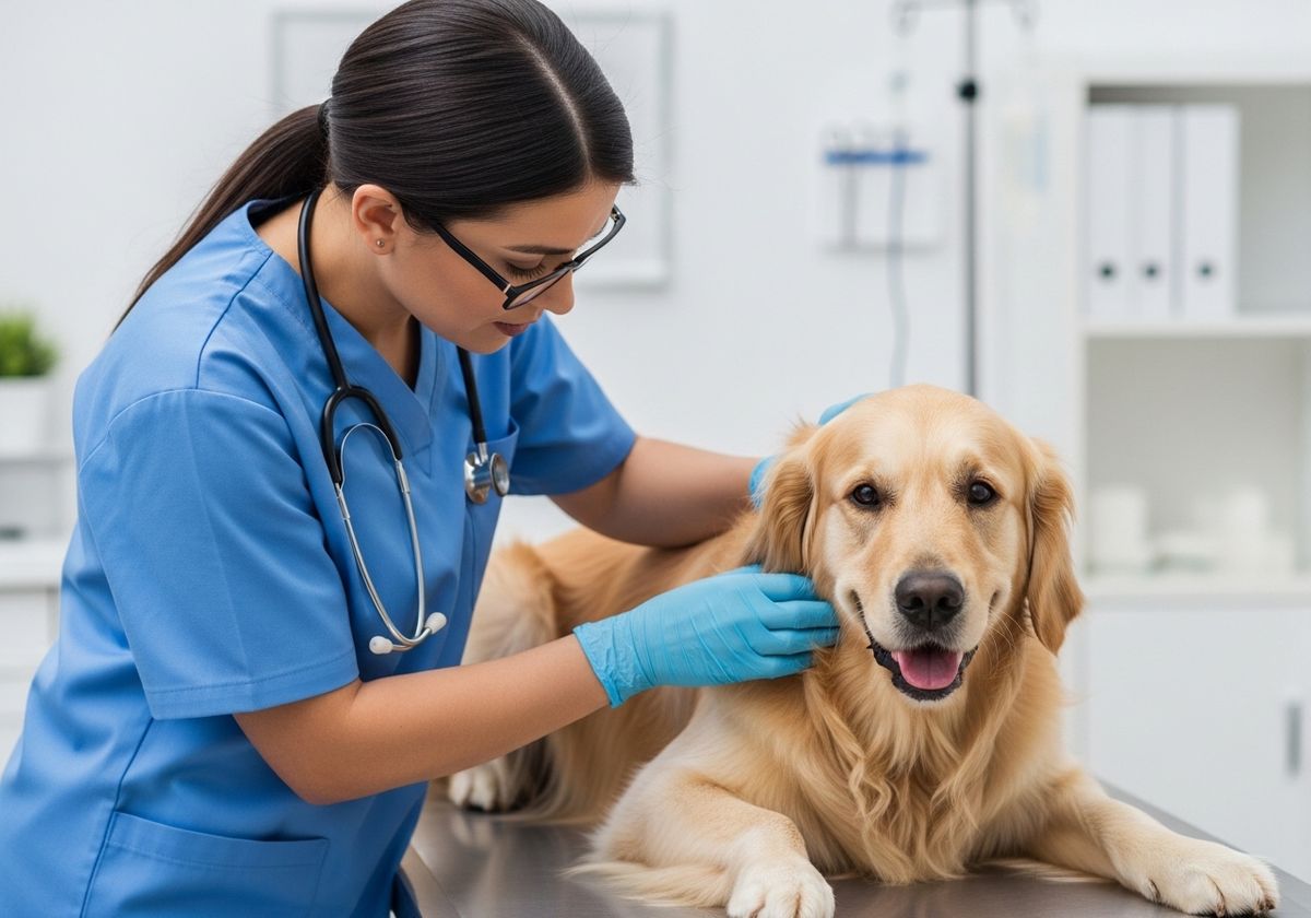 Golden Retriever at the Vet