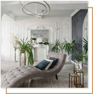 Living Room with Stucco Walls