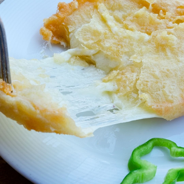An image of fried Graviera cheese.