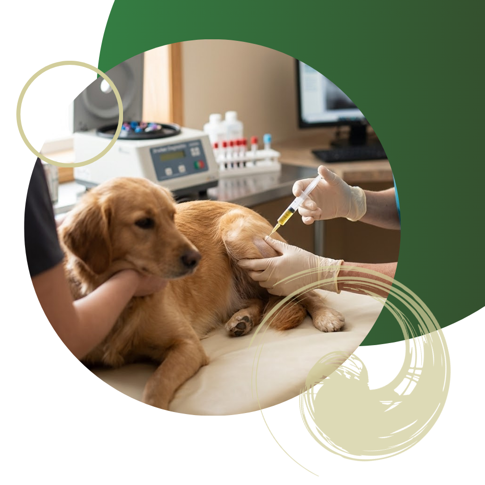 dog receiving an injection