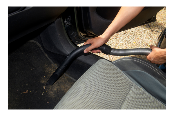 vacuuming inside of car