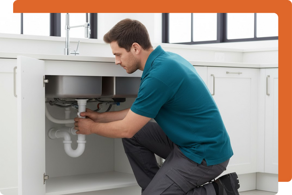 a plumber repairing a sink
