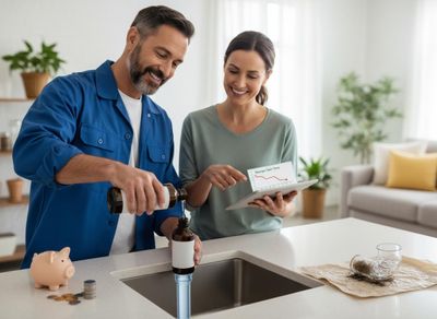 Couple discusses declining savings while refilling product