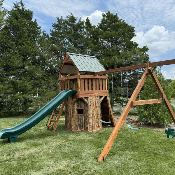 A large wooden playset