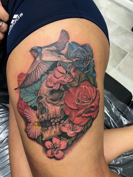 Skull and Bird Tattoo | James | Twisted Tattoo 