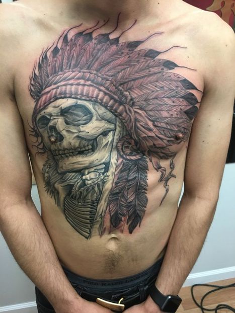 Native American Skull Tattoo | James | Twisted Tattoo 