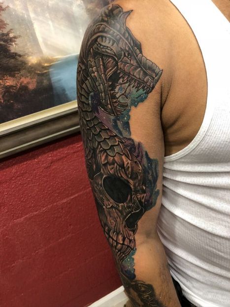 Dragon Skull Tattoo | James | Twisted Tattoo 