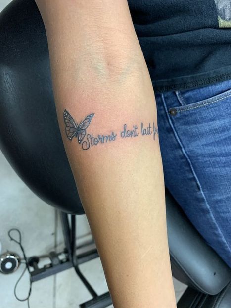 Butterfly and Lettering Tattoo | Denise | Twisted Tattoo