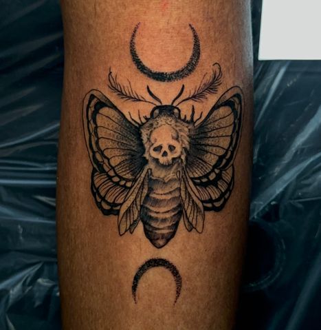 Moth Moon Tattoo | Twisted Tattoo
